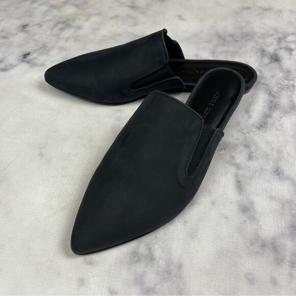 Jenni Kayne Black Oiled Leather Flat Mules NWOB - Picture 2 of 12